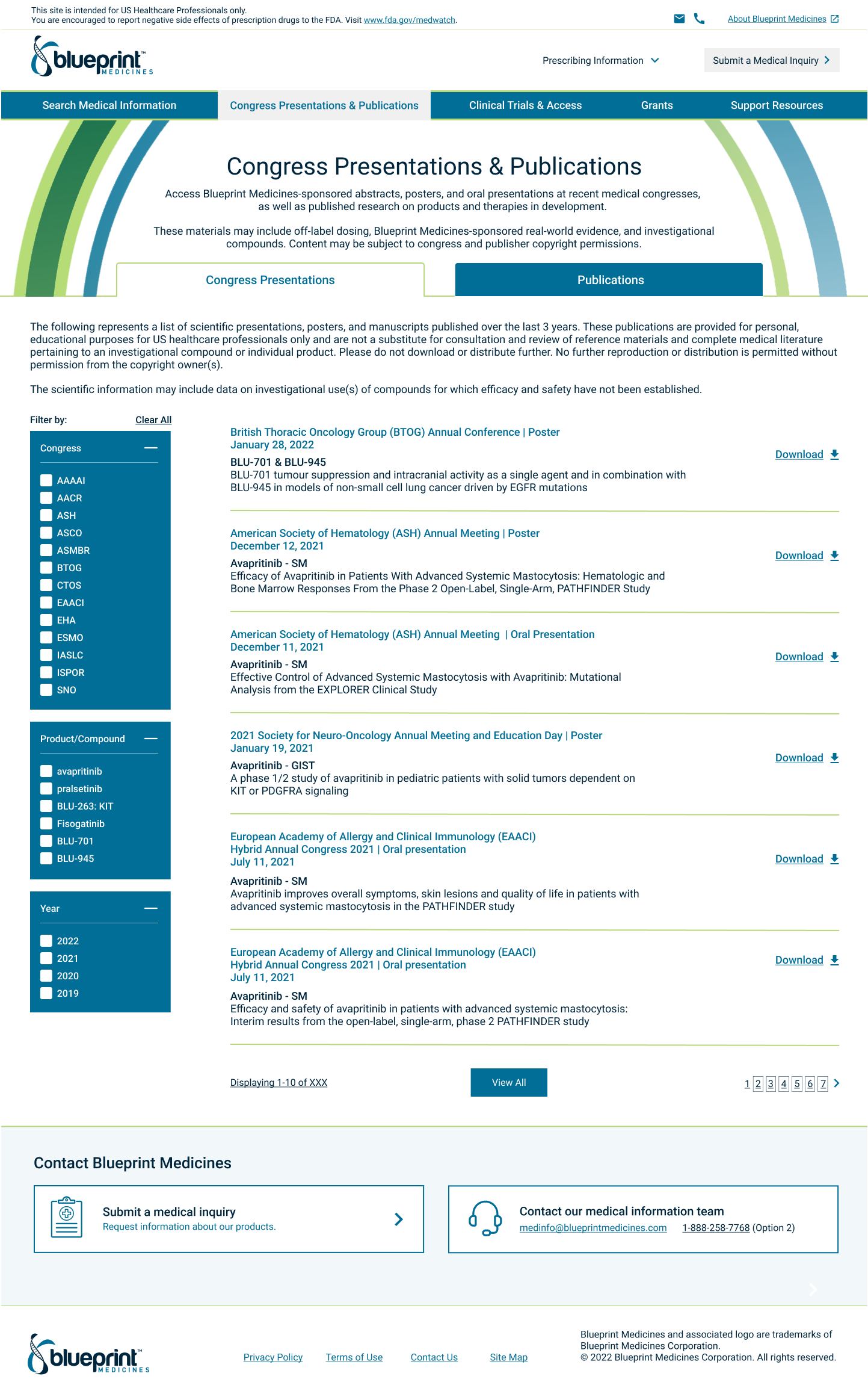 Blueprint Medicines Information Center Desktop Design 3